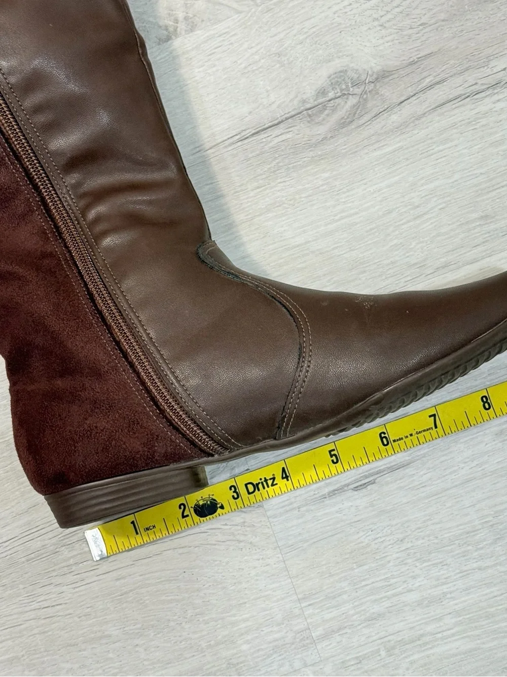 EUC Piccadilly Fashion Brown Over-the-Knee Mixed-Media Boots Size 6